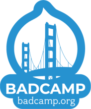 BADCamp logo with Golden Gate Bridge